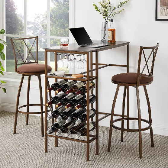 Country Style Brown Bar Stools