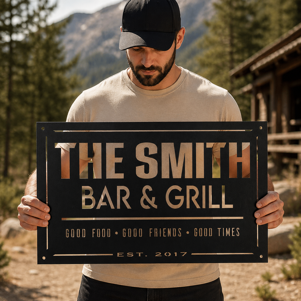 Metal Bar & Grill Sign