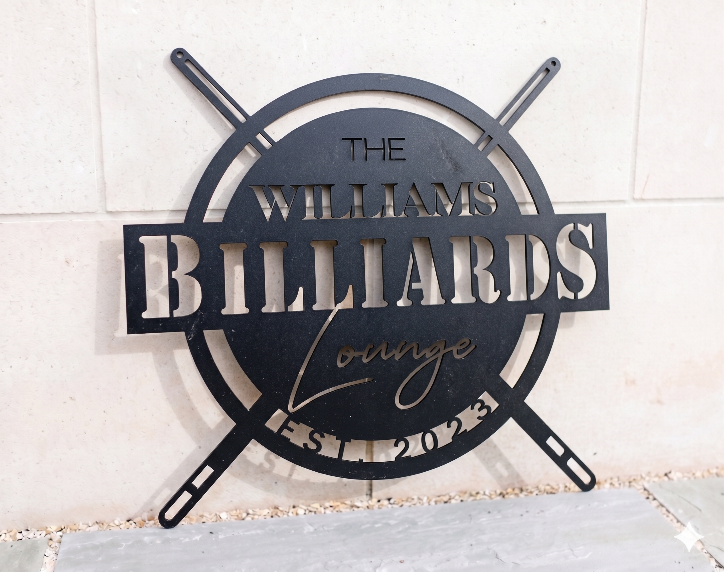 Metal Billiards Sign