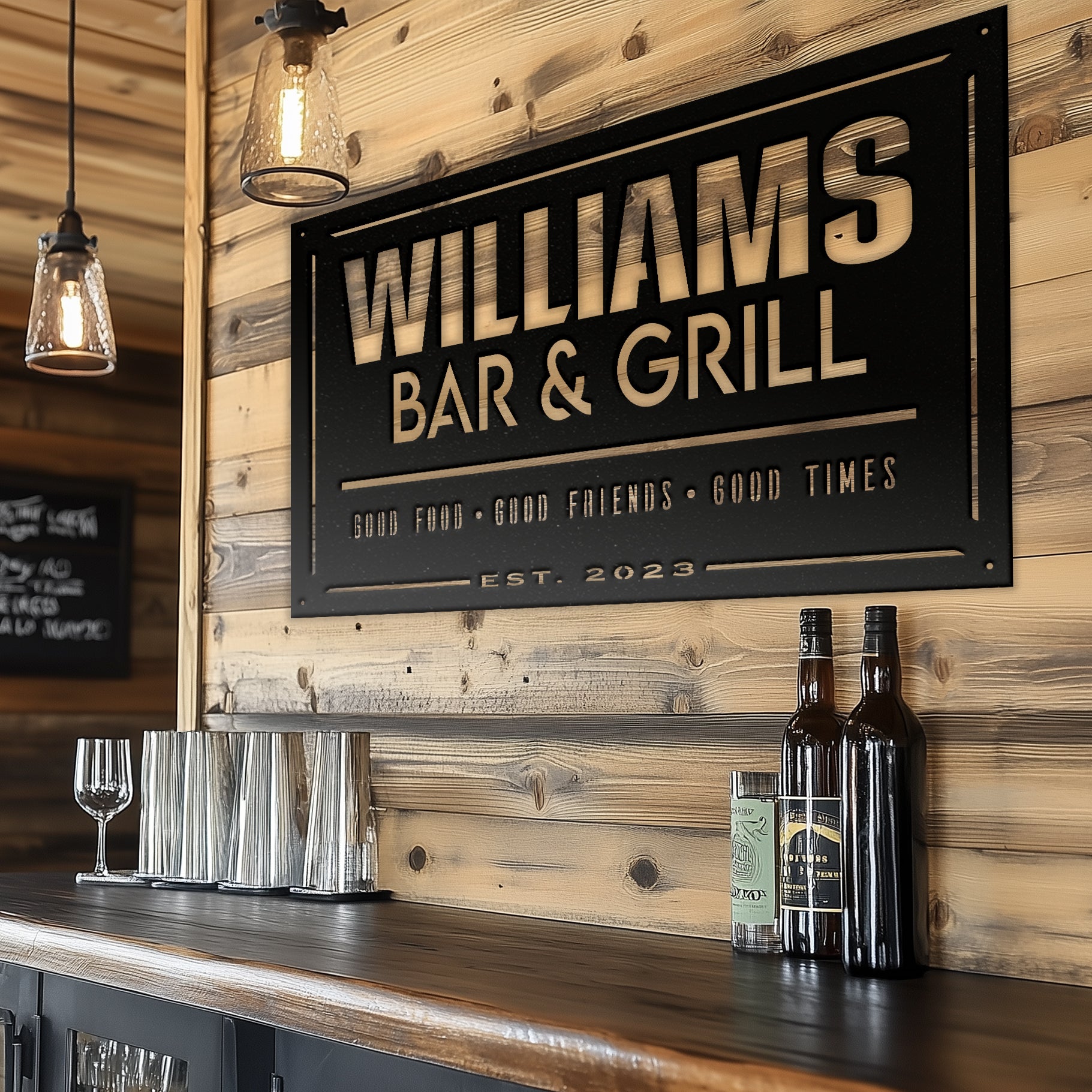 Metal Bar & Grill Sign