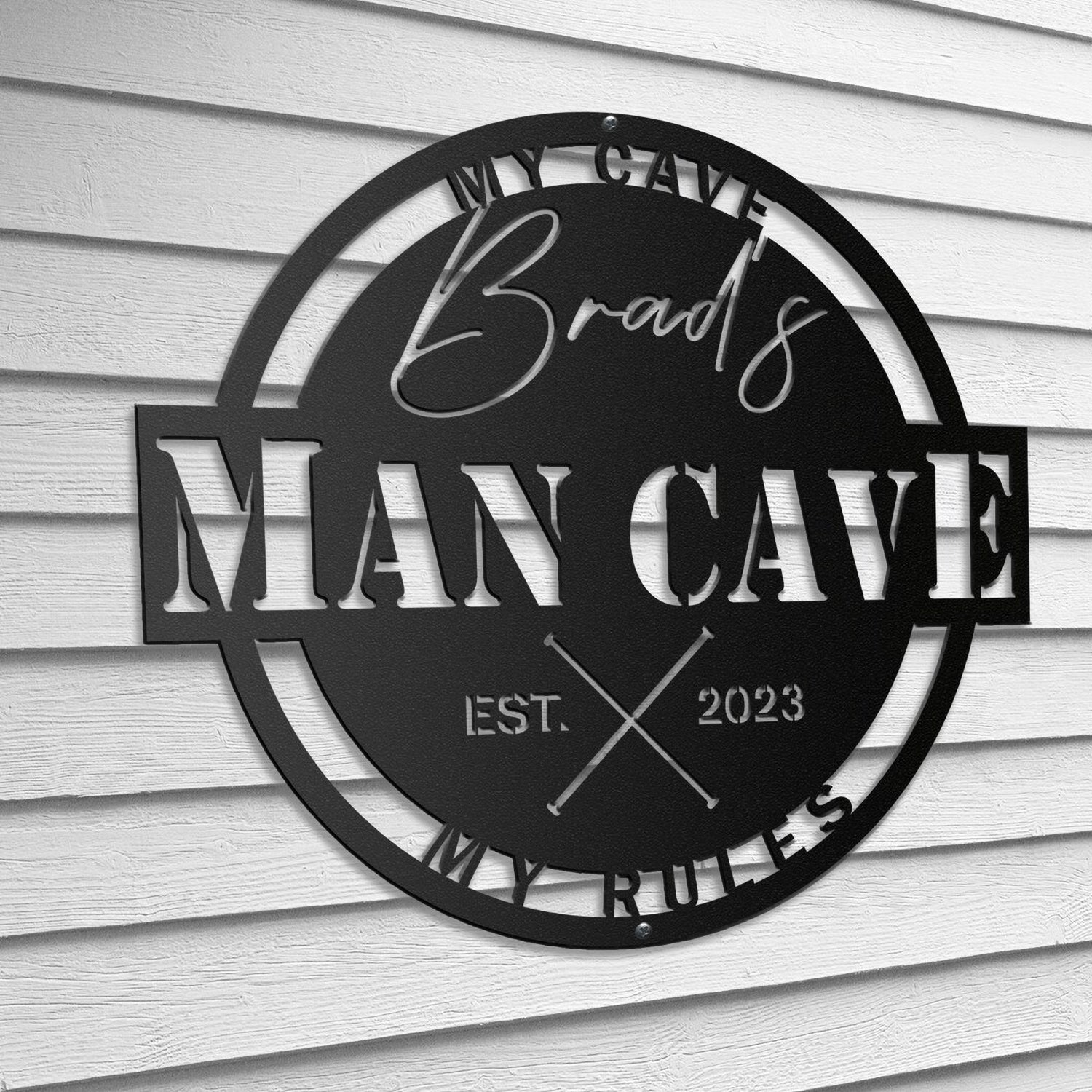 Metal Man Cave Sign