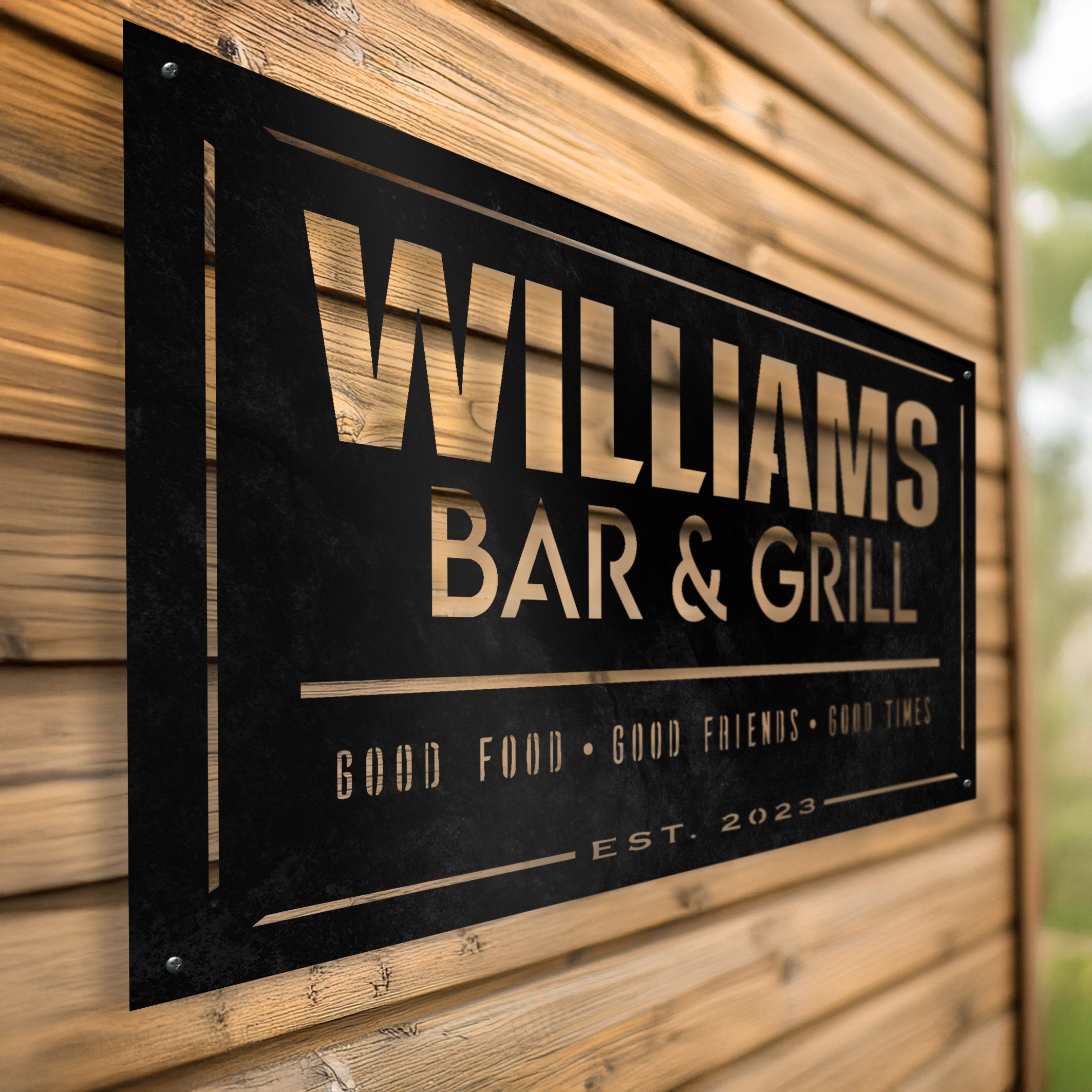 Metal Bar & Grill Sign