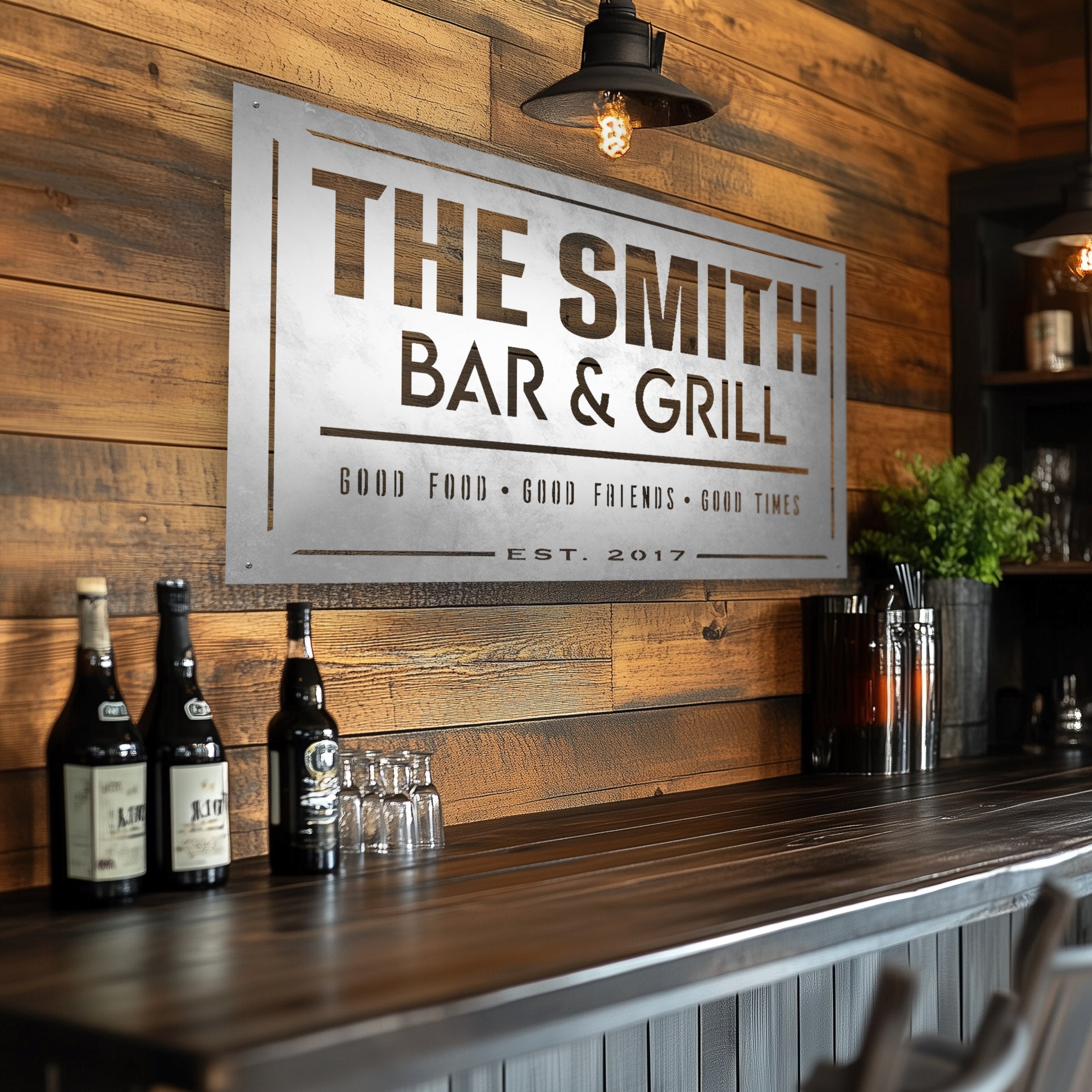Metal Bar & Grill Sign