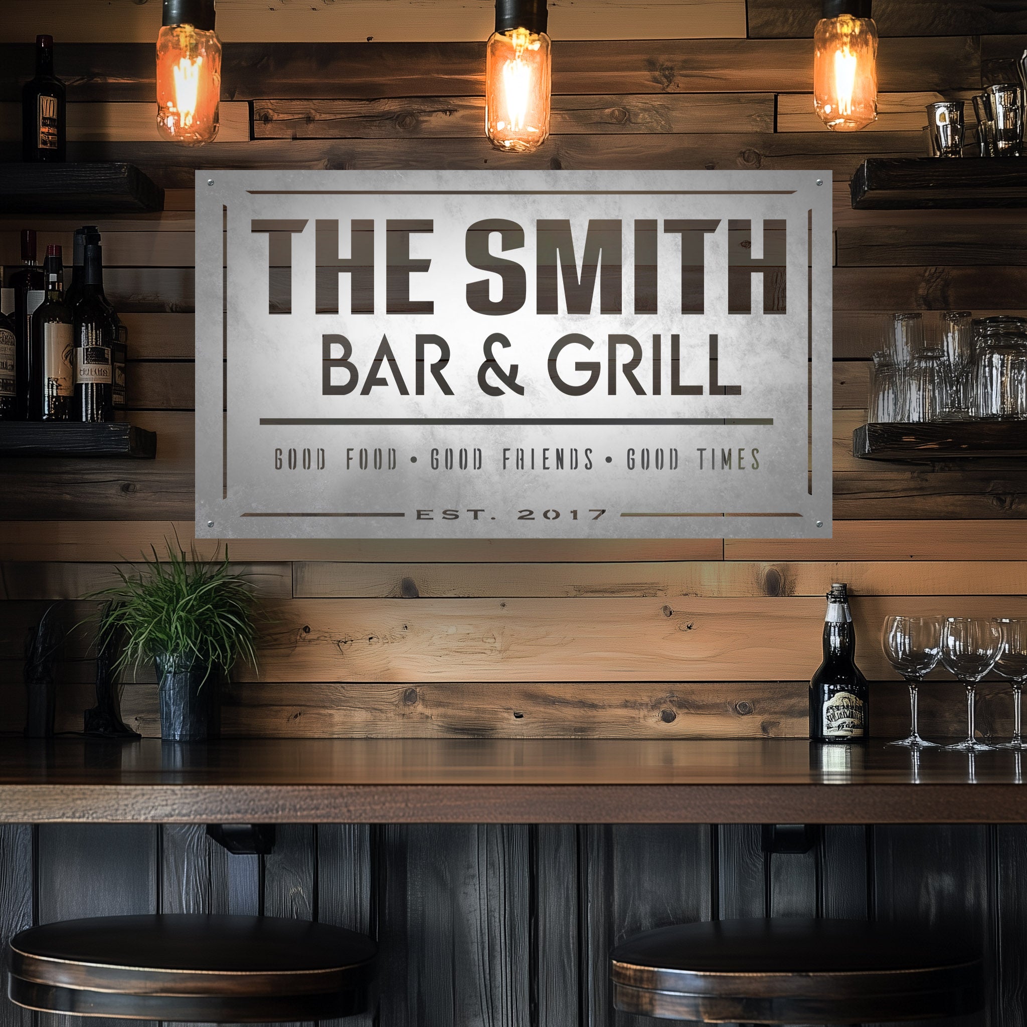Metal Bar & Grill Sign