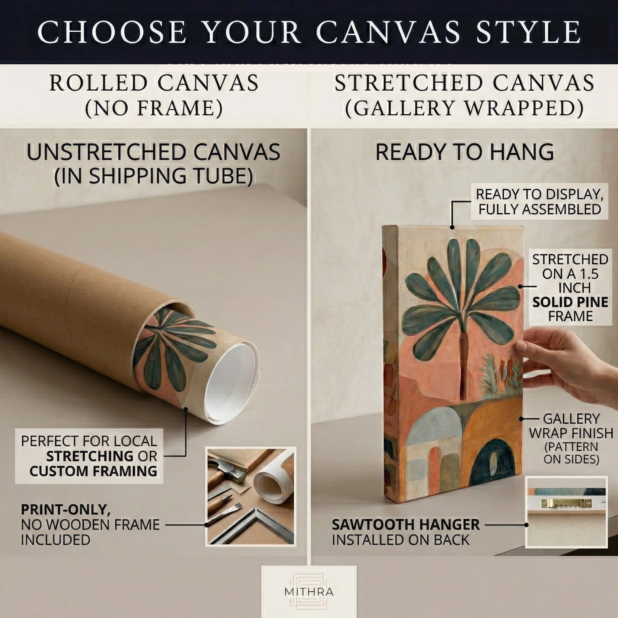 Terracotta Boho Abstract Canvas Wall Art | 4-Piece