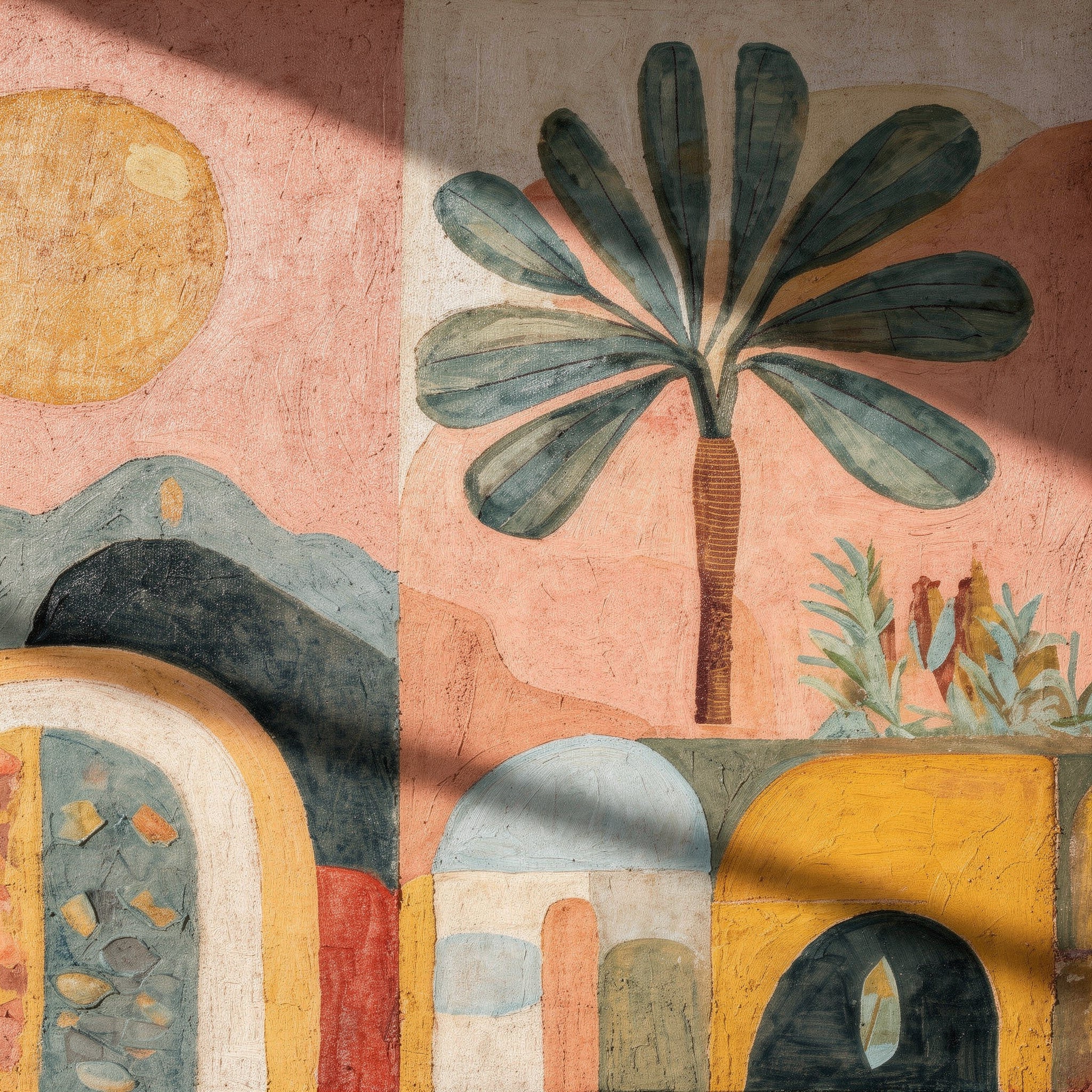 Terracotta Boho Abstract Canvas Wall Art | 4-Piece