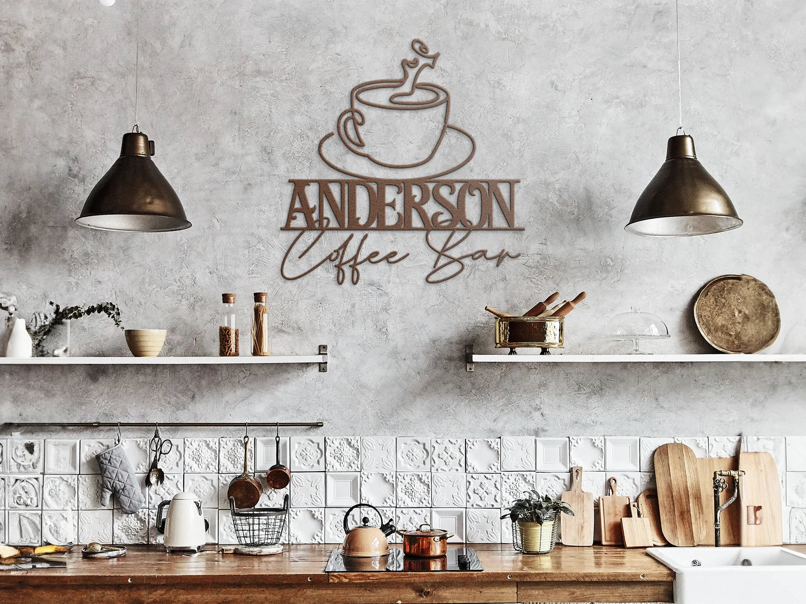Metal Coffee Bar Sign