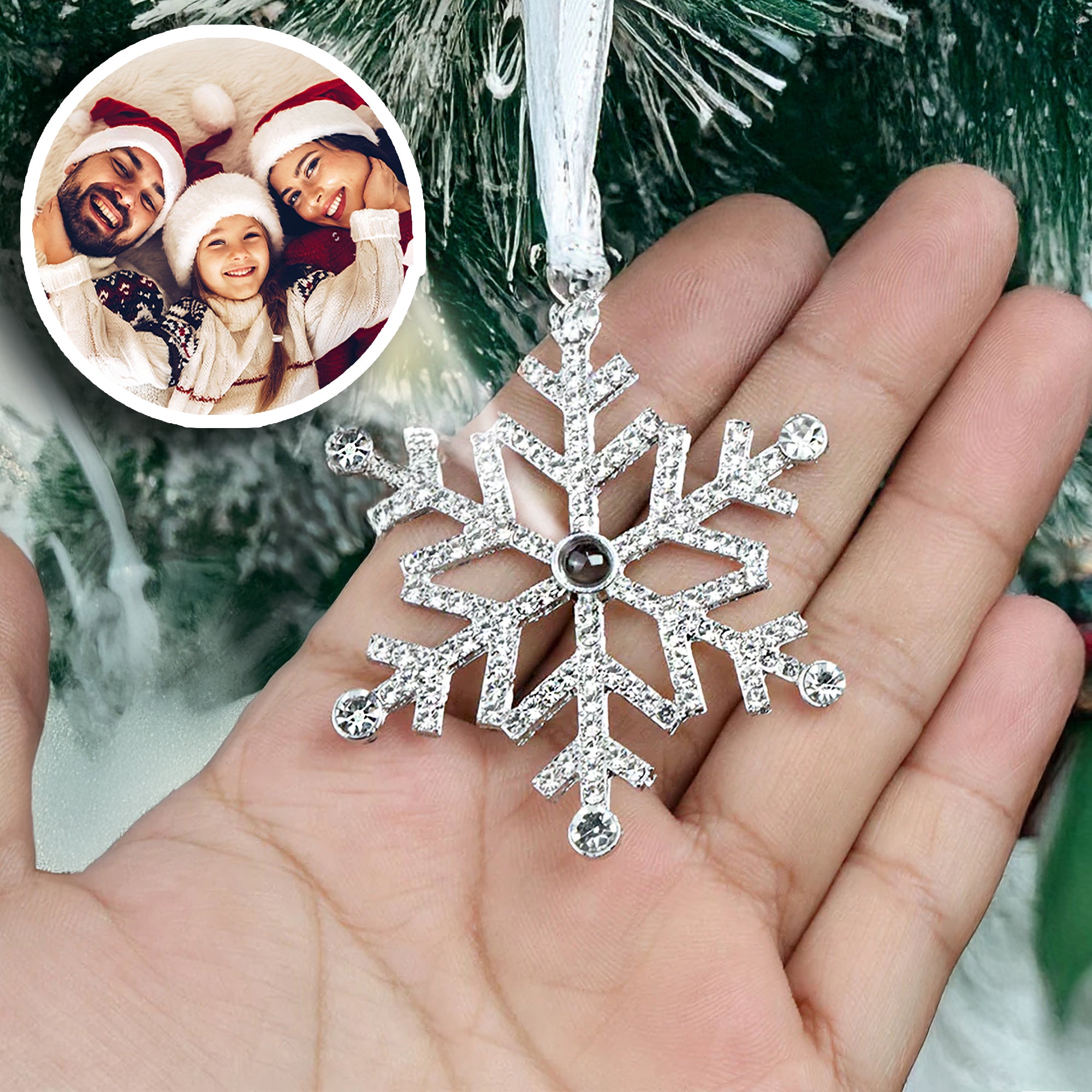 Christmas Gift Ornaments Snowflake Projection Pendant