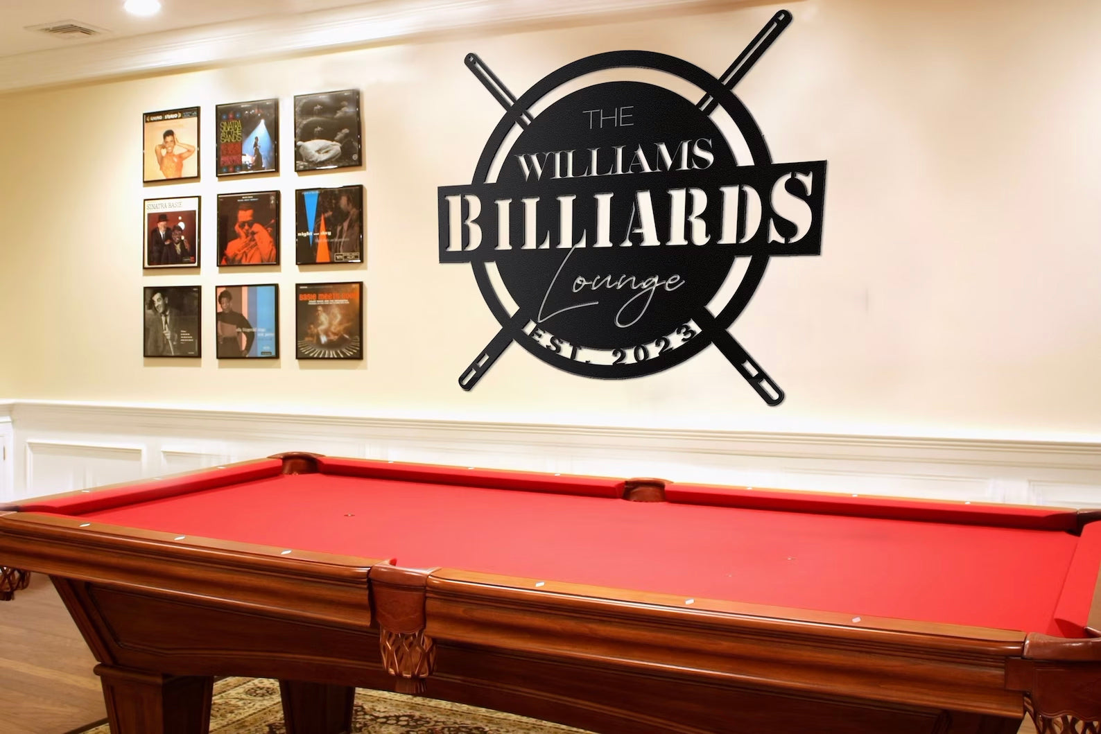 Metal Billiards Sign