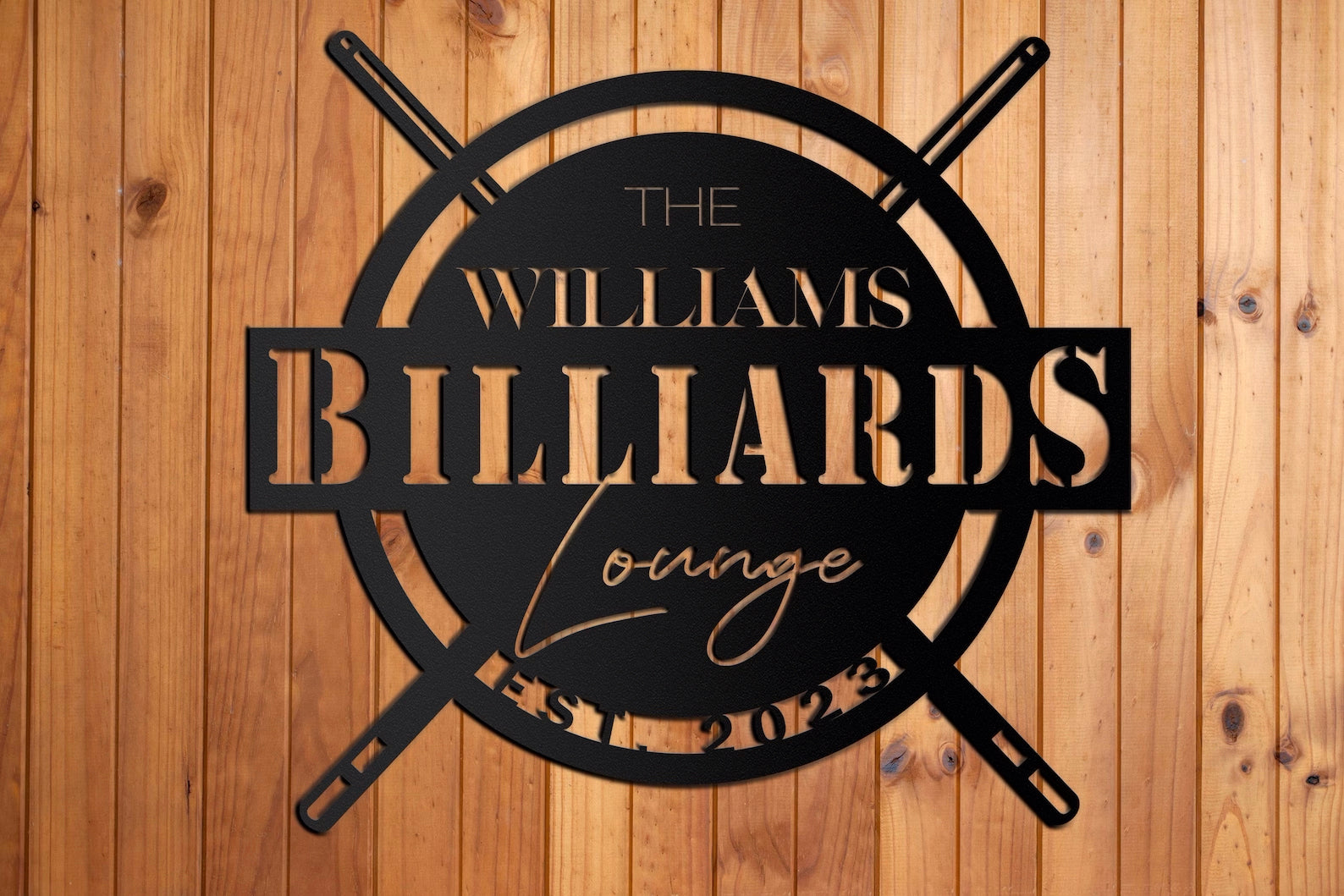 Metal Billiards Sign