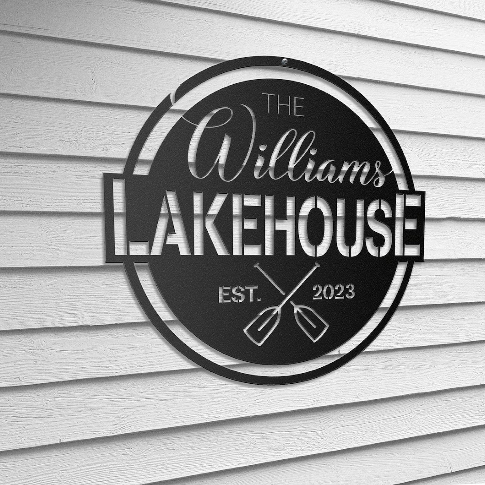 Metal Lake House Sign