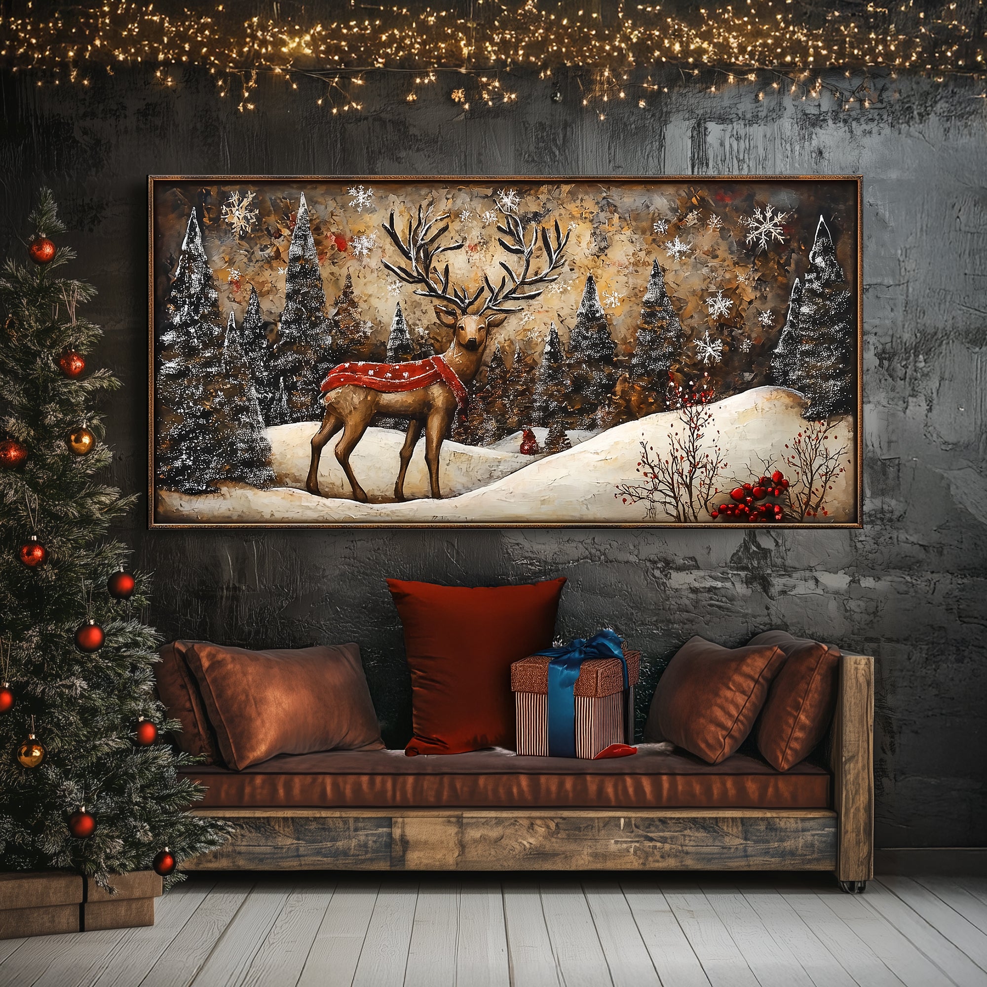Reindeer At Forest Wall Art