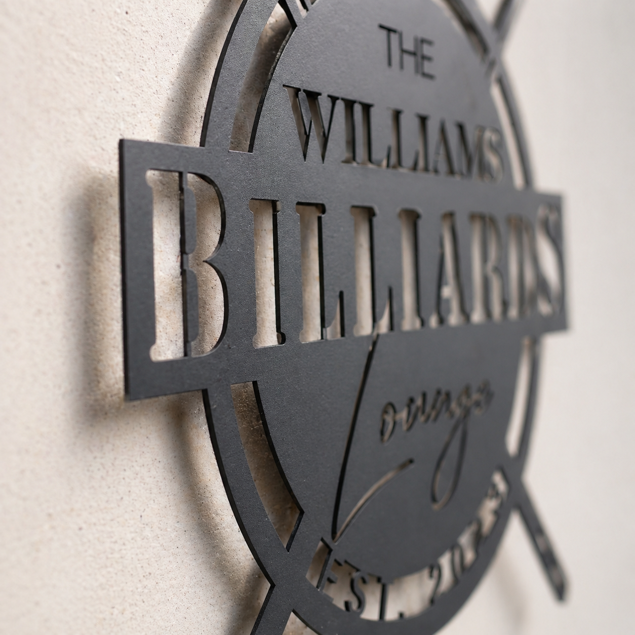 Metal Billiards Sign