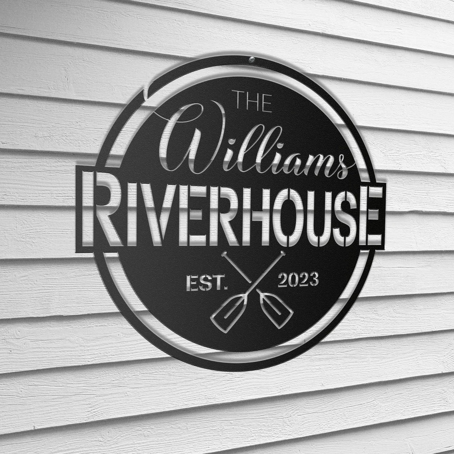 Metal River House Sign