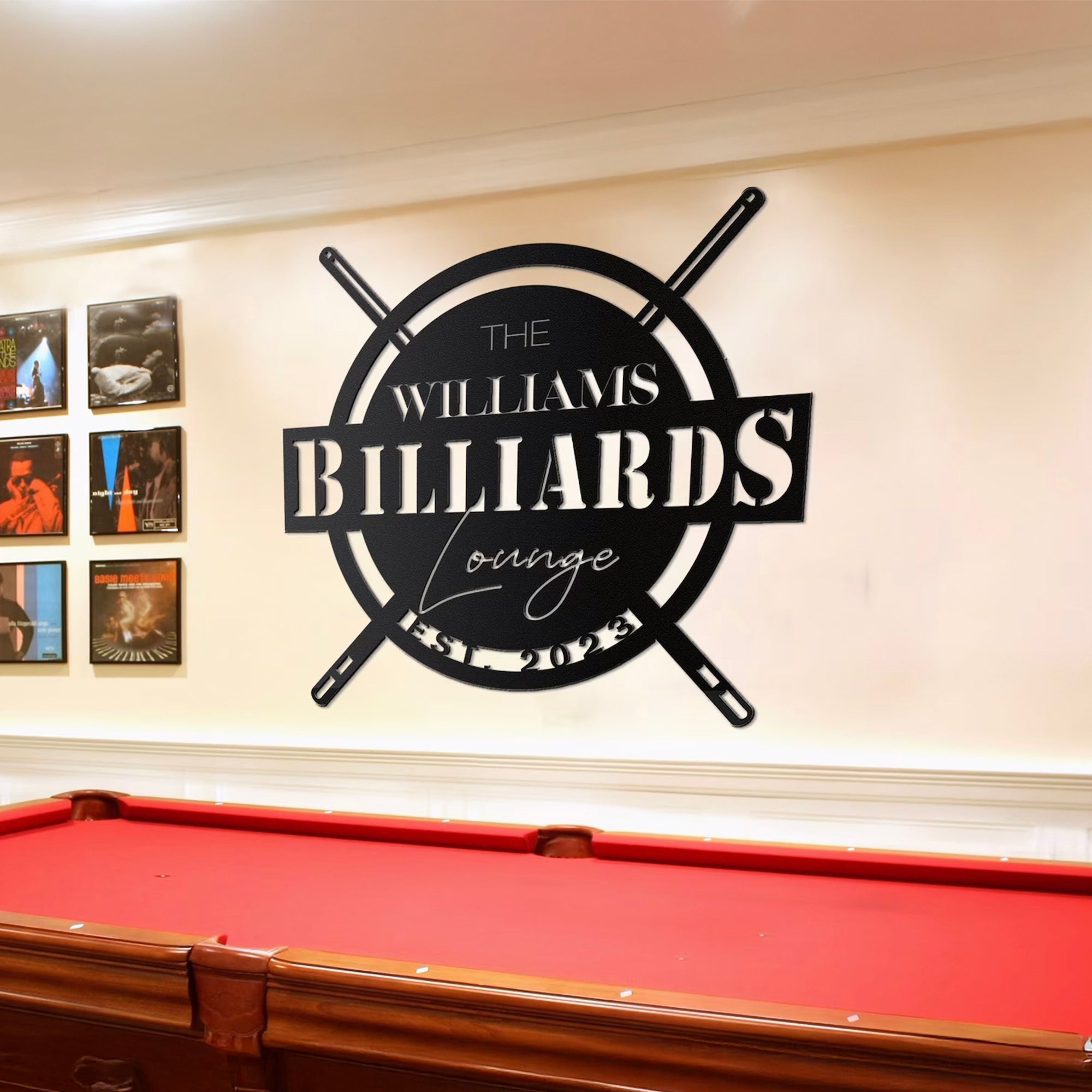 Metal Billiards Sign