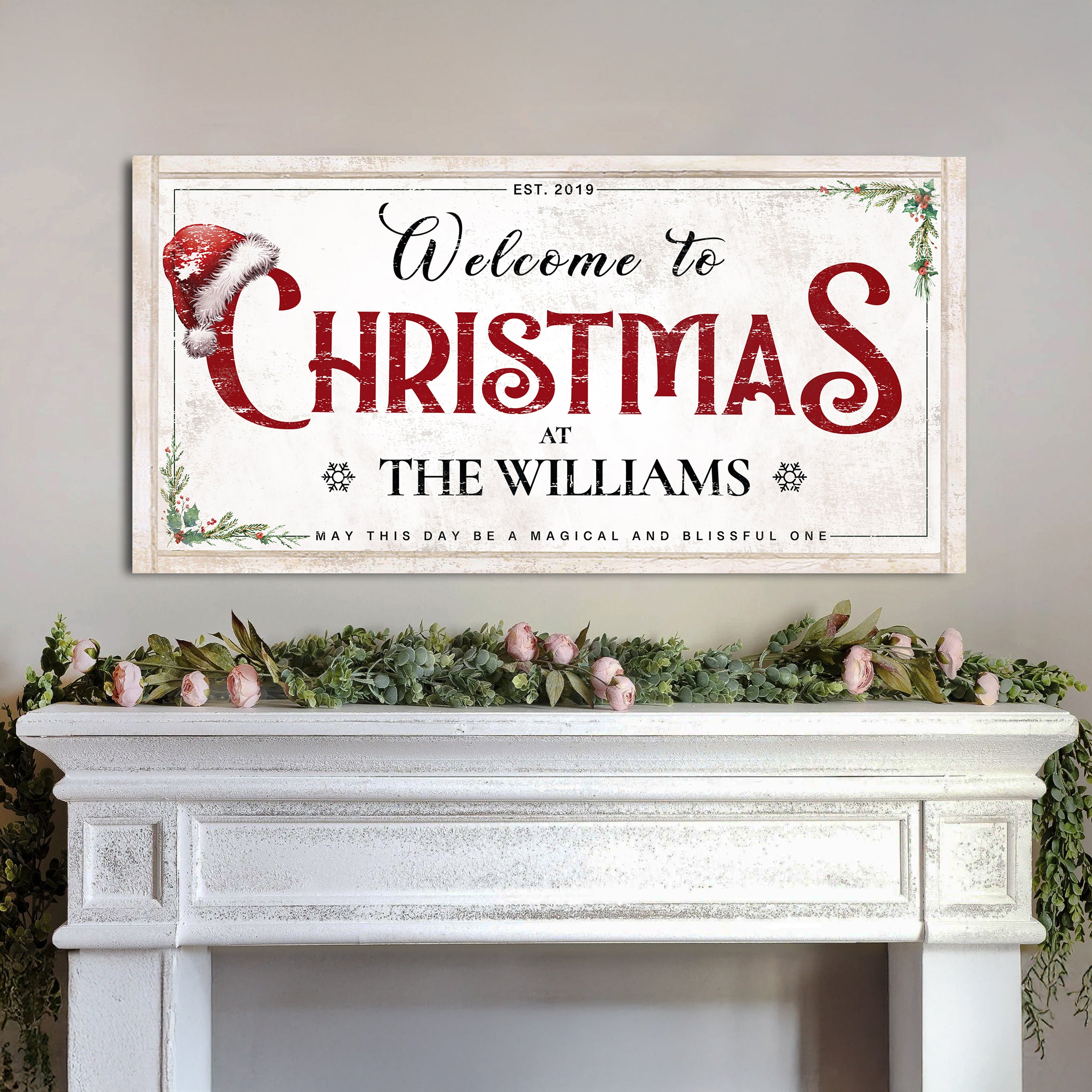 Personalized Welcome Christmas Sign