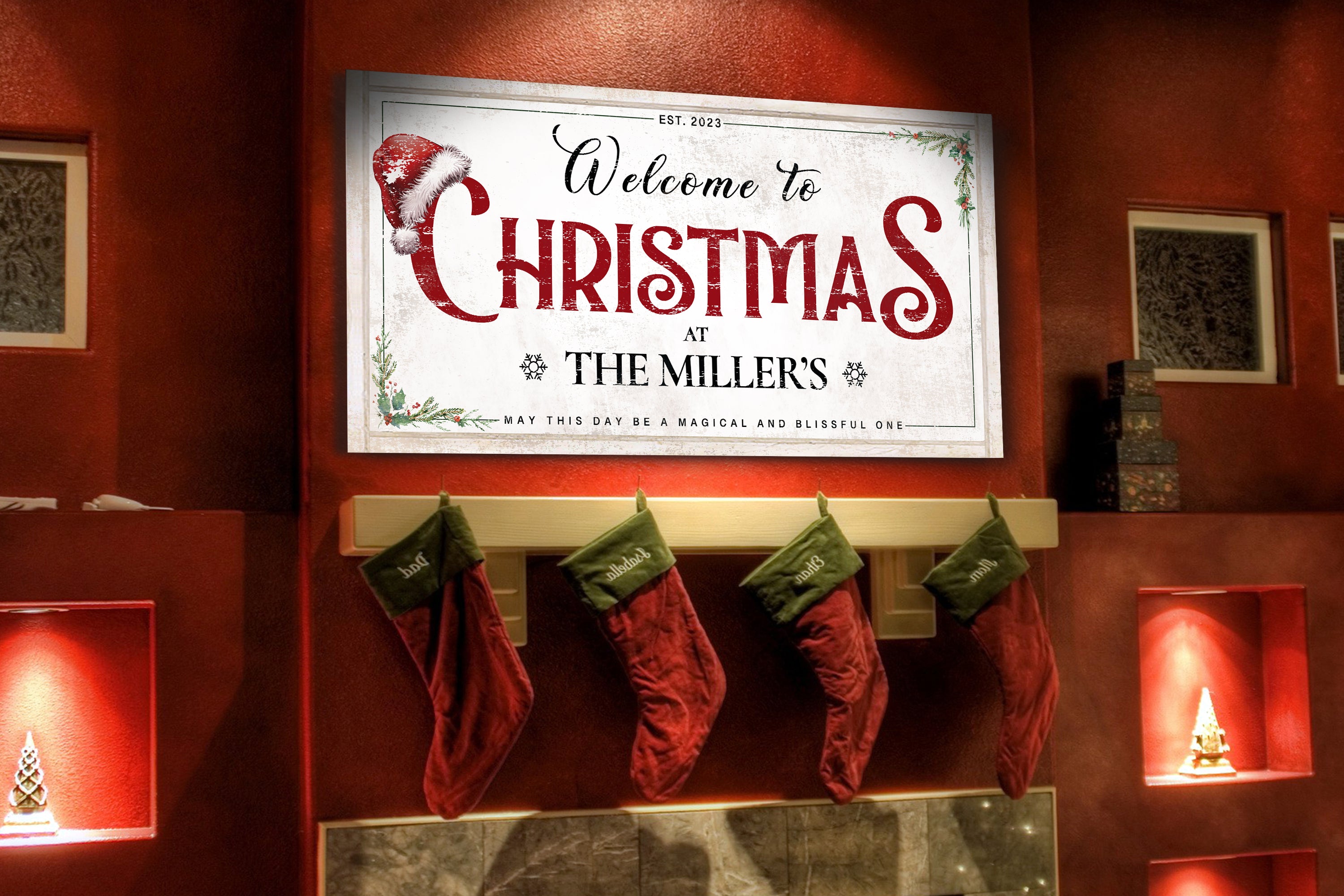 Personalized Welcome Christmas Sign