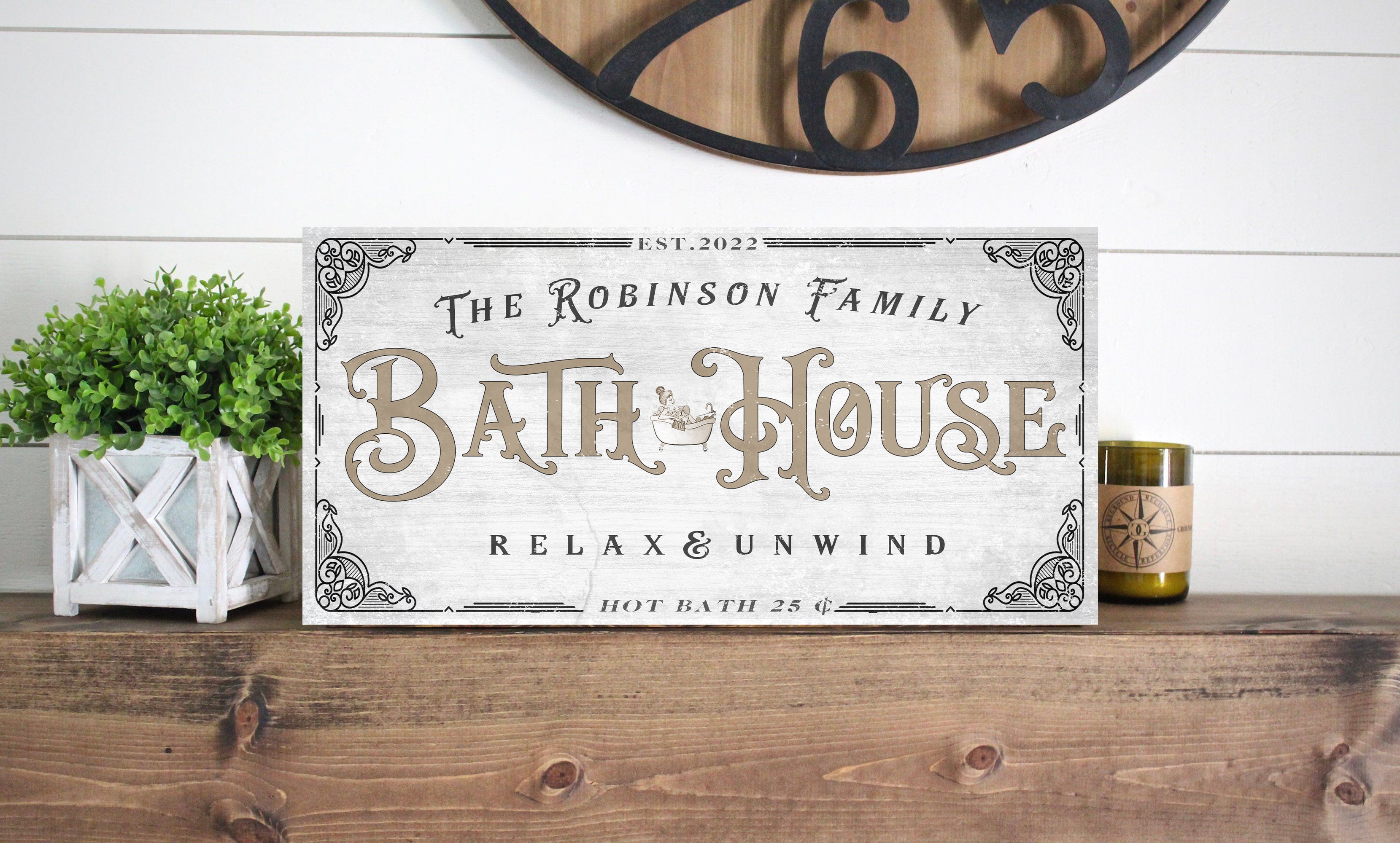 Bath House Sign